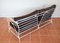 French Sofa in Wrought Iron with Leather Cushions, 1955 6