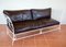 French Sofa in Wrought Iron with Leather Cushions, 1955 5