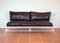 French Sofa in Wrought Iron with Leather Cushions, 1955 1
