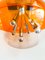 Vintage Space Age Orange Sphere Pendant Lamp by MCM attributed to Raak Amsterdam 2