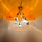 Vintage Space Age Orange Sphere Pendant Lamp by MCM attributed to Raak Amsterdam 1