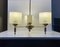 Scandinavian Modern Chandelier in Brass and Waffle Glass, 1960s 1
