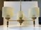 Scandinavian Modern Chandelier in Brass and Waffle Glass, 1960s 9