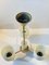 Scandinavian Modern Chandelier in Brass and Waffle Glass, 1960s 7