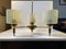 Scandinavian Modern Chandelier in Brass and Waffle Glass, 1960s 2