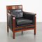 Silla Art Déco de cuero negro de Schuitema, Imagen 1