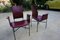 Armchairs in Bordeaux Red Leather by Ross Littell for Matteo Grassi, Steel, Italy, 1980s, Set of 2 5