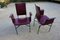 Armchairs in Bordeaux Red Leather by Ross Littell for Matteo Grassi, Steel, Italy, 1980s, Set of 2 6