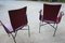 Armchairs in Bordeaux Red Leather by Ross Littell for Matteo Grassi, Steel, Italy, 1980s, Set of 2 18