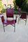 Armchairs in Bordeaux Red Leather by Ross Littell for Matteo Grassi, Steel, Italy, 1980s, Set of 2 11
