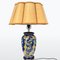 Antique Porcelain Table Lamp with Parchment Shade, 1910s 1