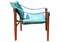 Juego de silla Arkana Safari Mid-Century y otomana de teca y acero de Maurice Burke para Arkana, Imagen 8