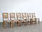 Brutalist Dining Chairs in Oak by Henning Kjærnulf, 1960s, Set of 6 1