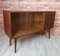 Renovated Oak Display Cabinet with Bar on Slanted Legs 1