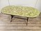 Mid-Century Modern Oval Dining Table in Mahogany and Brass with Stained Glass Top, 1950, Image 1