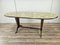 Mid-Century Modern Oval Dining Table in Mahogany and Brass with Stained Glass Top, 1950, Image 2