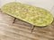 Mid-Century Modern Oval Dining Table in Mahogany and Brass with Stained Glass Top, 1950, Image 3
