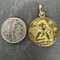 Französischer Raphaels Cherub Stars 18 Karat Gelbgold Anhänger mit Diamanten, 1920er 10