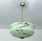 Art Deco Pendant Light in Green Marble Glass, 1930s, Image 3