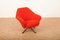 Swivel Armchair P32 with 4-Star Black Metal Frame, Upholstered Shell Covered in Red Fabric by Osvaldo Borsani for Tecno, 1956 3