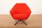 Swivel Armchair P32 with 4-Star Black Metal Frame, Upholstered Shell Covered in Red Fabric by Osvaldo Borsani for Tecno, 1956 2