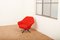 Swivel Armchair P32 with 4-Star Black Metal Frame, Upholstered Shell Covered in Red Fabric by Osvaldo Borsani for Tecno, 1956 8