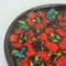 Large Vintage Fat Lava Wall Plate with Flower Decor Glaze from Ruscha 4