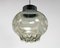 Lampe à Suspension Vintage en Verre de Murano Texturé et Rayé Gris Fumé, 1970s 2