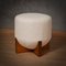 Mid-Century Wood and White Bouclé Benches and Poufs, 1990s 2