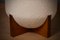 Mid-Century Wood and White Bouclé Benches and Poufs, 1990s 5