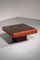 Brutalist Coffee Table with Copper Top and Wooden Base, 1970s, Image 1