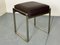 Moderner italienischer Hocker aus Stahl & braunem Leder von Antonio Citterio für Flexform 15