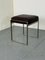 Moderner italienischer Hocker aus Stahl & braunem Leder von Antonio Citterio für Flexform 14
