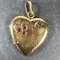 Französischer Herz Medaillon Anhänger aus 18 Karat Gelbgold & Rotem Rubin, 1920er 2