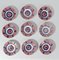 Vintage Ironstone Dessert Plates with Folk Block Stamp Decor from S.C.Turrita, Italy, 1920s, Set of 9 18