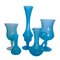 Vases Art Déco en Opaline Bleu, France, 1920s, Set de 5 2