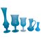 Vases Art Déco en Opaline Bleu, France, 1920s, Set de 5 1