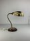 Midcentury Modern Marble and Brass Gooseneck Clam Shell Desk Lamp by Tommaso Barbi, 1970s, Image 1