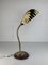 Lampe de Bureau à Col de Cygne et Coquillage Mid-Century en Marbre et Laiton par Tommaso Barbi, 1970s 4