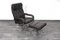 Juego de sillón y otomana de cuero marrón oscuro, de Unico 70. Juego de 2, Imagen 10