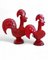 Mid-Century Red Glazed Ceramic Roosters by Aldo Londi for Bitossi, Italy, 1960s, Set of 2 12