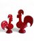 Mid-Century Red Glazed Ceramic Roosters by Aldo Londi for Bitossi, Italy, 1960s, Set of 2 7