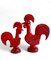 Mid-Century Red Glazed Ceramic Roosters by Aldo Londi for Bitossi, Italy, 1960s, Set of 2 8
