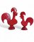 Gallos Mid-Century de cerámica esmaltada en rojo de Aldo Londi para Bitossi, Italia, años 60. Juego de 2, Imagen 15