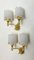 Appliques Murales en Laiton et Granit Verre Acrylique, France, 1960s, Set de 2 2