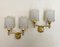 Appliques Murales en Laiton et Granit Verre Acrylique, France, 1960s, Set de 2 4