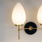 Wandlampen aus Glas & Messing, 1950er, 2er Set 4