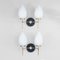 Glass and Brass Wall Lamps, 1950s, Set of 2, Image 1