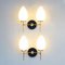 Wandlampen aus Glas & Messing, 1950er, 2er Set 2