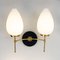 Wandlampen aus Glas & Messing, 1950er, 2er Set 6